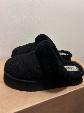 UGG Black Slip-On Platform Slippers